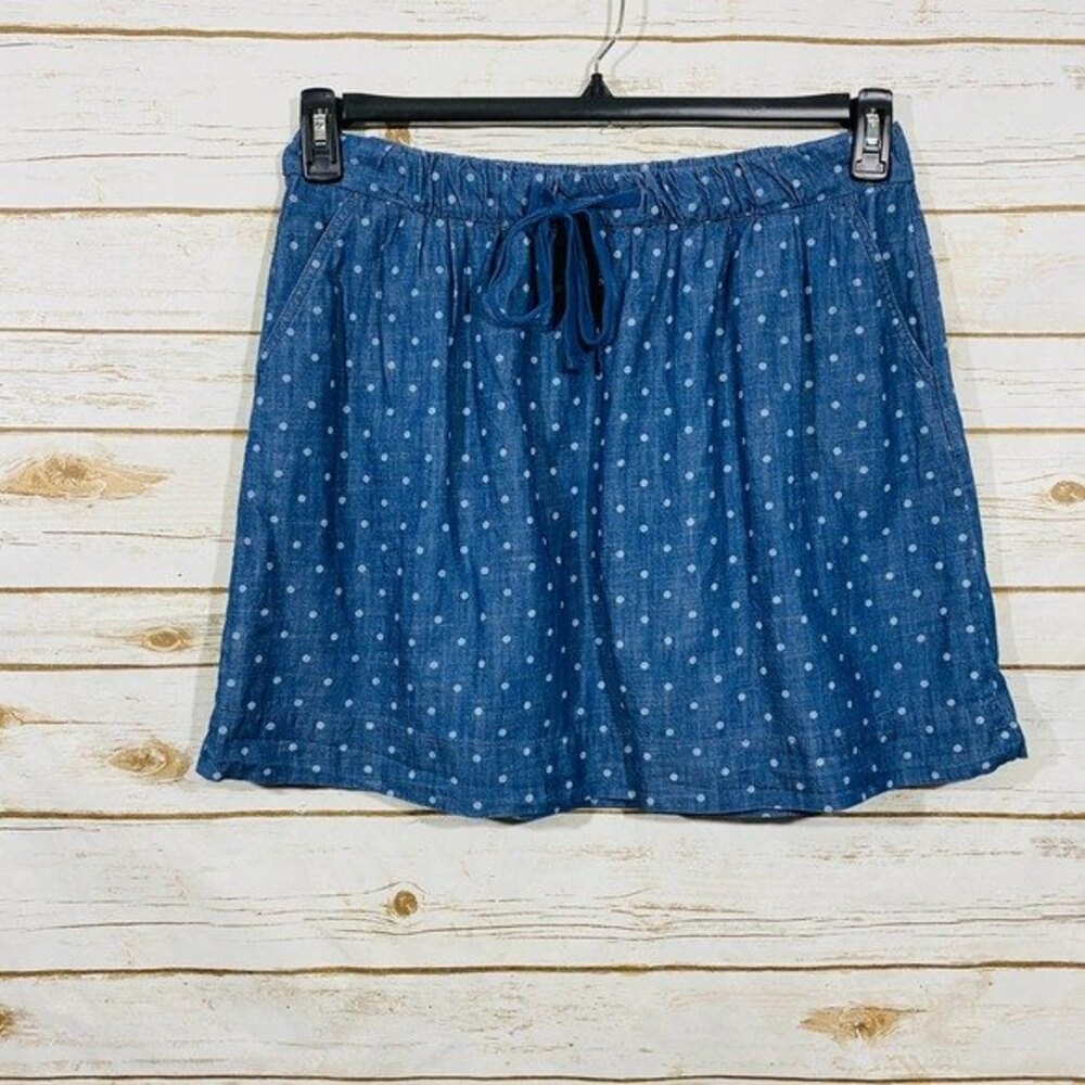 LOFT women's blue white polka dot skirt size 8